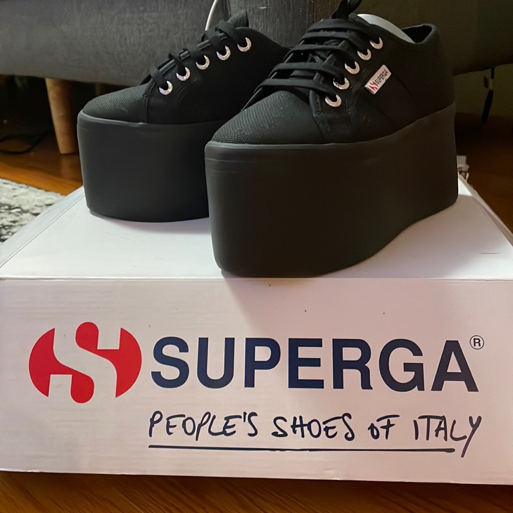 Superga sz 35 3inch platform sneakers